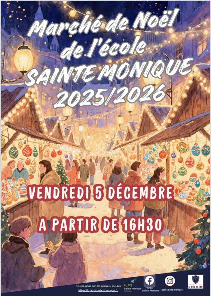 Affiche marché de Noël APEL Sainte Monique